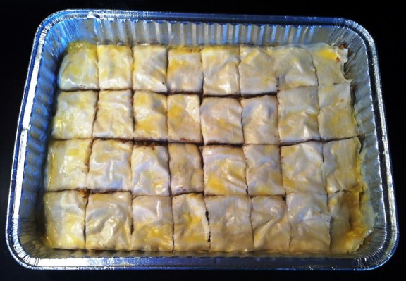 Here’s the baklava before I put it in the oven…